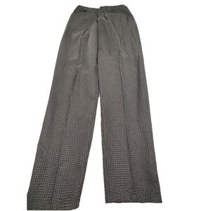 Vintage Retro Action Wear USA  Black Grid Square High Rise Rayon Pants 4 Made US